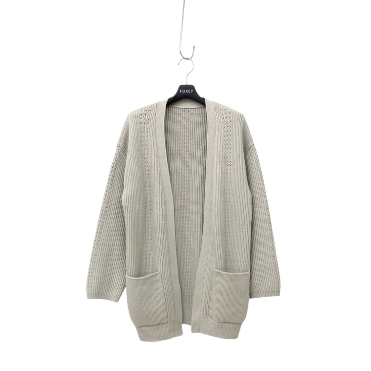 FOXEY フォクシー カーディガン アッパー コットン グレージュ F 41403-KAJOA