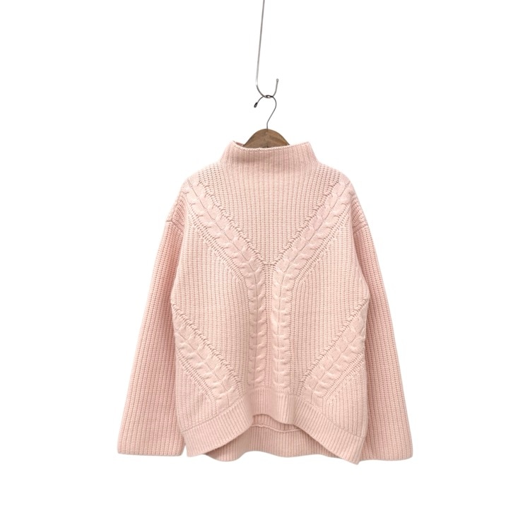 ADEAM アディアム/フォクシー モックネック ニットプルオーバー カシミヤ ピンク S 43931-AAKOX