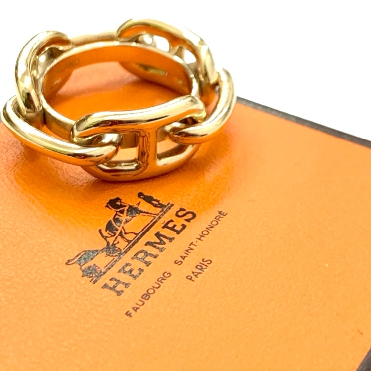 HERMES エルメス スカーフリング 90 《レガート》 ゴールド