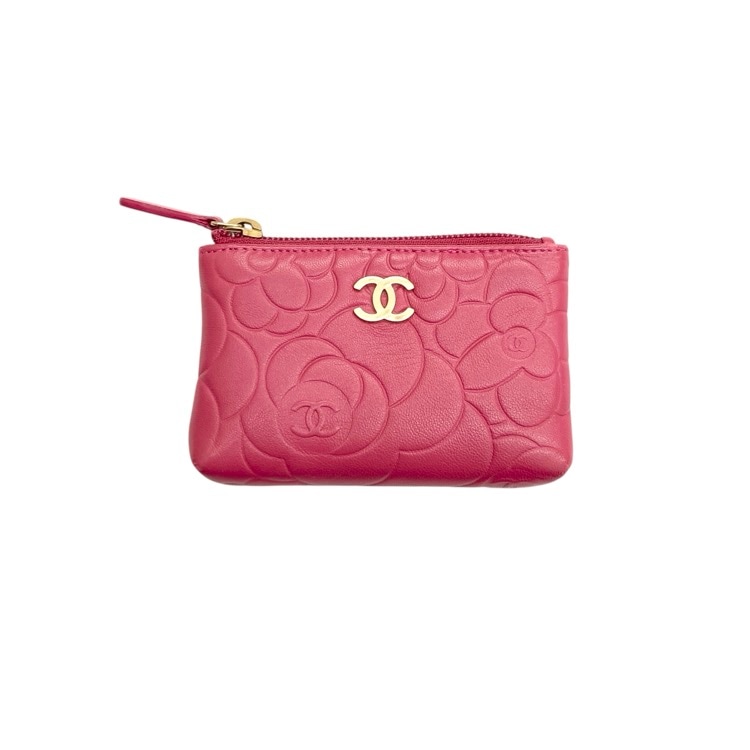 CHANEL シャネル コインパース カメリアステッチ フランボワーズ