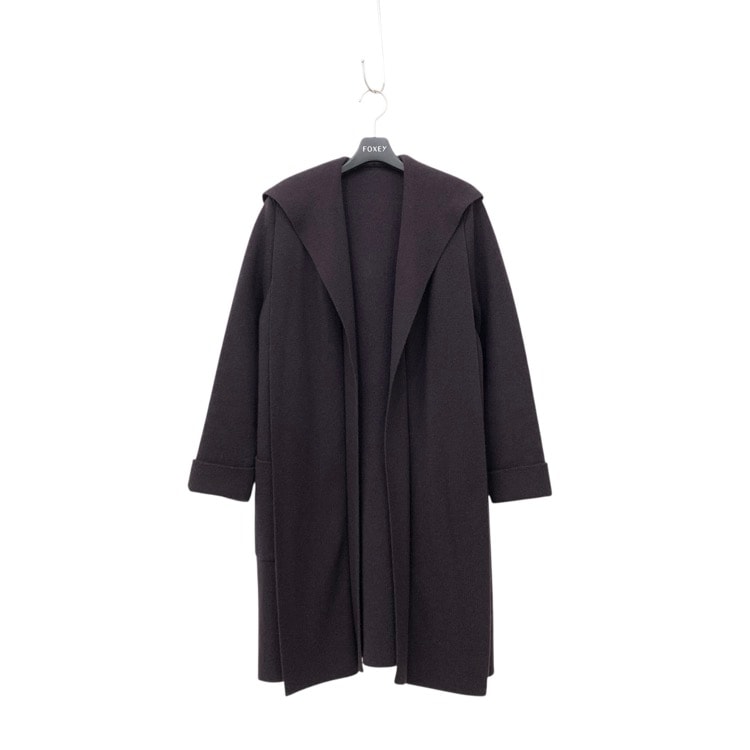 FOXEY フォクシー ニットカーディガン ハーフムーン カシミヤ ブラウン F 42966-KAJOO