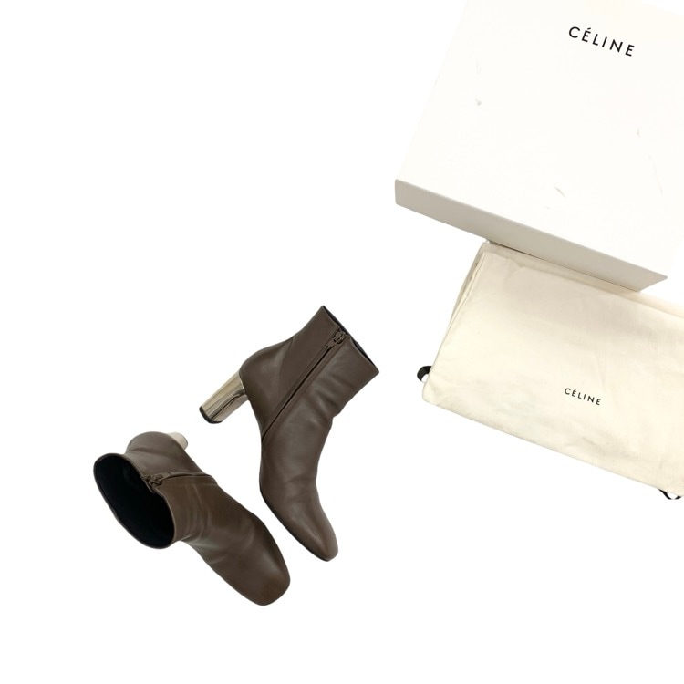 CELINE セリーヌ バンバン ショート ブーツ フィービー期 チャンキーメタルヒール 37.5/24.5cm