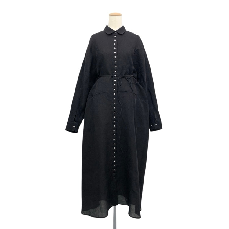 HARUNOBUMURATA ハルノブムラタ FRANCIS フランシスシルクジャカード ワンピース ブラック 36 HM22S415-SOV06