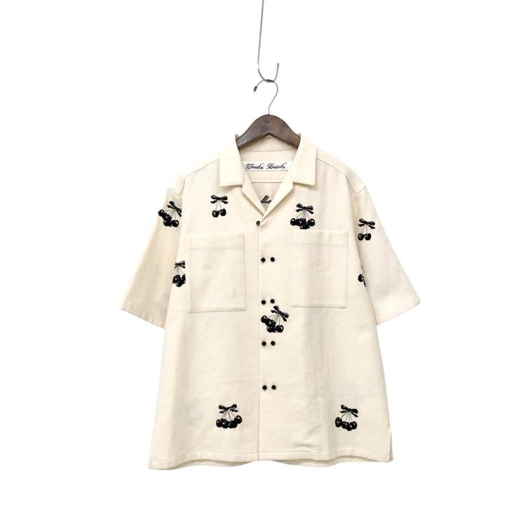 tanaka daisuke タナカダイスケ Black Cherry 刺繍シャツ ブラウス オフホワイト