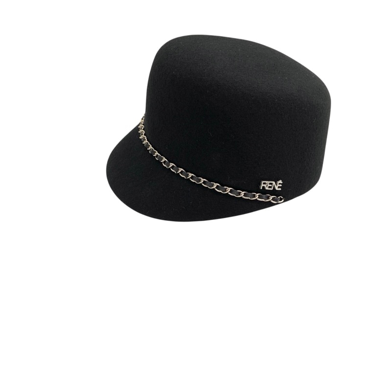 Rene ルネ フェルト キャップ チェーンブレード ブラック 3246010
