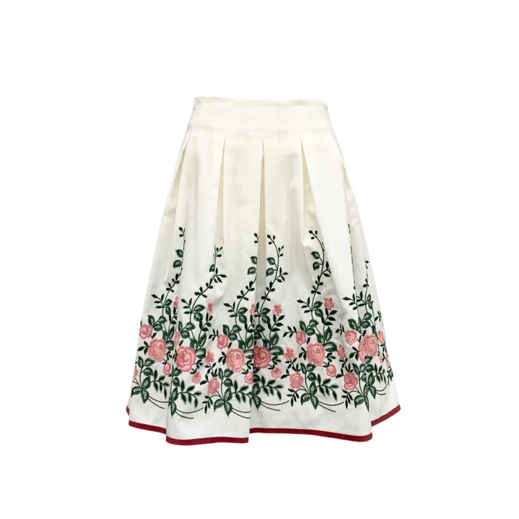 M'S GRACY エムズグレイシー エンブロイダリー スカート ホワイト ピンク 36 917302
