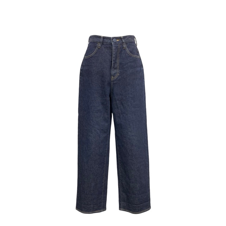 ENFOLD エンフォルド ワイドデニム パンツ ダークブルー 36 300BS631-0530