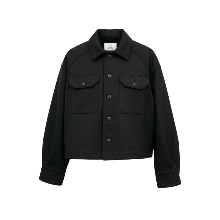HYKE ハイク WOOL SHIRT JACKET ウールシャツジャケット ブラック 1 242-17457