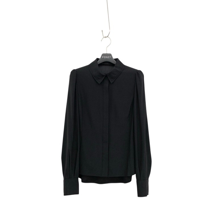 FOXEY フォクシー ブラウスFeuille シルクBLEND ブラック 38 44169-SBOE600TE