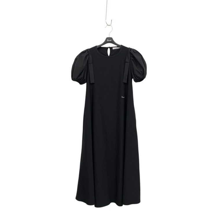 Rene ルネ ショルダーリボン ドレス パフスリーブ ネイビー 36 6537050