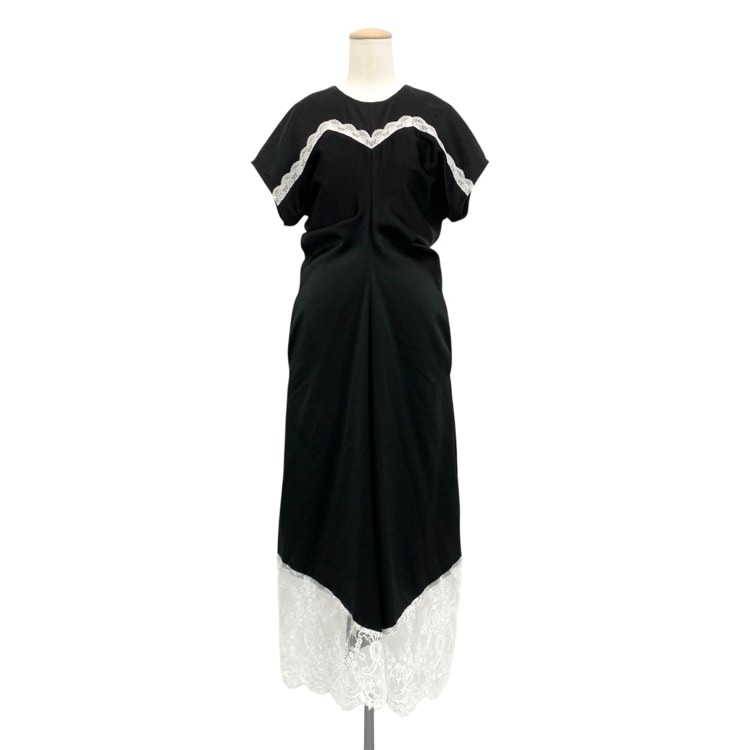 AKIKOAOKI アキコアオキ POLINA 01 レースサテンドレスワンピース ブラック F AA25SS-D03-01