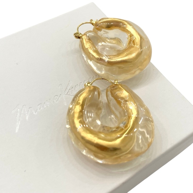 Mame Kurogouchi マメクロゴウチ Drift Ice Pierce 流氷ピアス ゴールド MM20FW-AC302