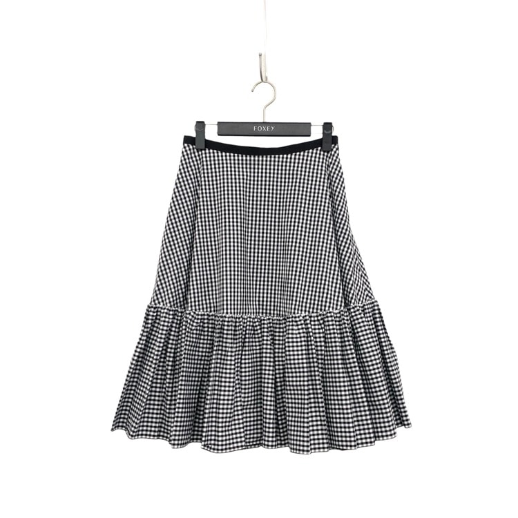 FOXEY フォクシー スカート ダファディル ギンガムチェック ブラック 38 40089-NASFZ