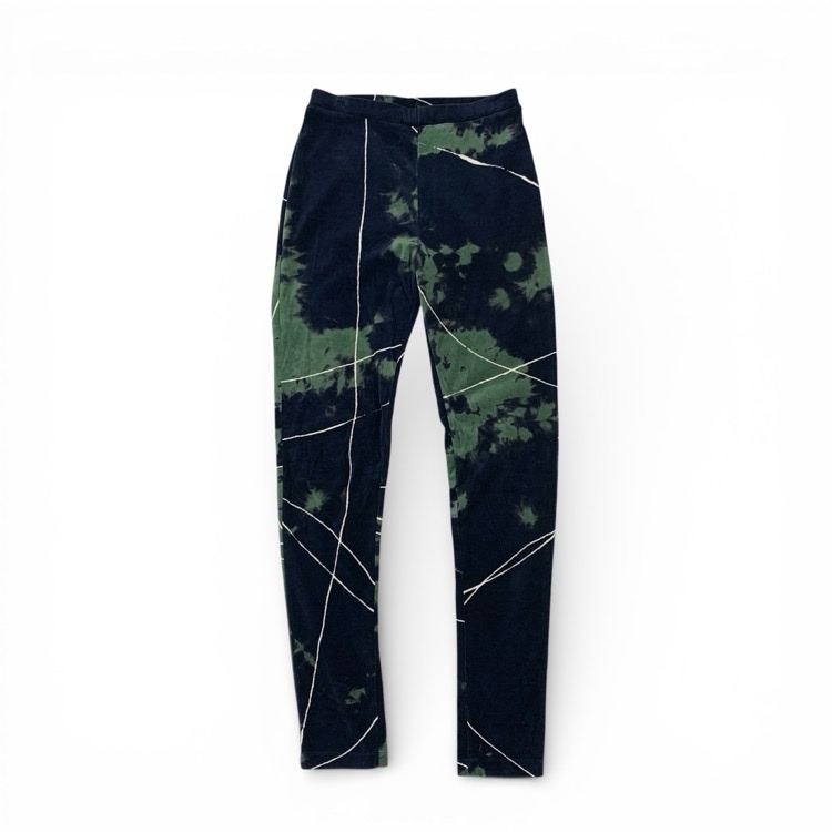 Mame Kurogouchi マメクロゴウチ “Kintsugi” Velour Jersey Leggings 金継ぎコットンベロアジャージーレギンス ネイビー 2 MM24FW-JS073