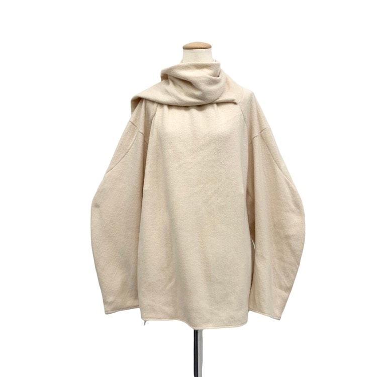 Mame Kurogouchi マメクロゴウチ Scarf Style Knitted Pullover スカーフスタイルニットプルオーバー ホワイト 1 MM23FW-JS045