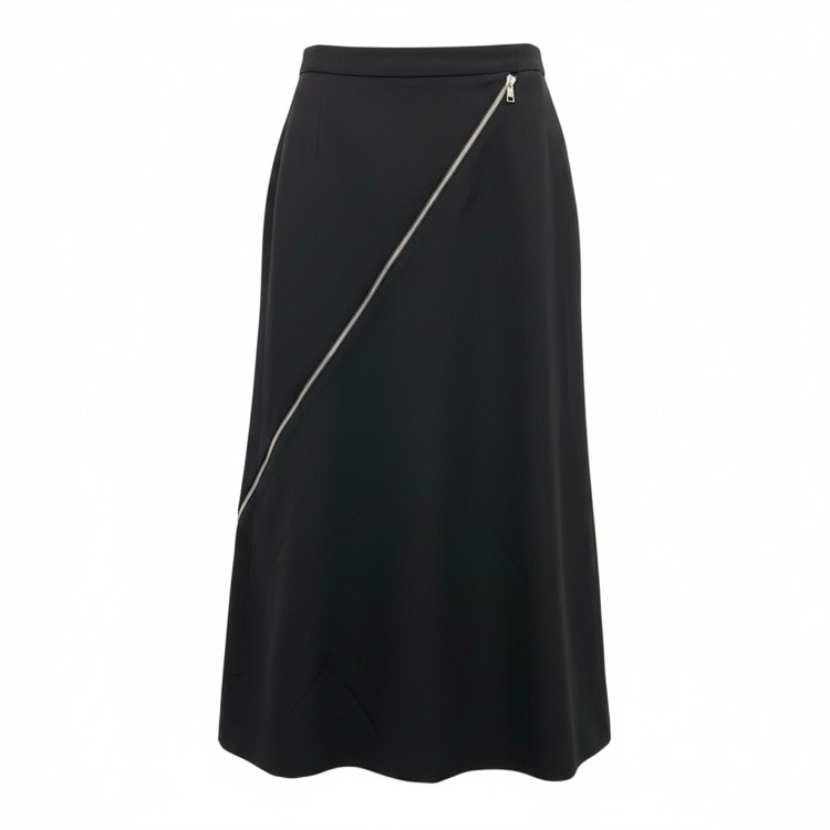 PHOTOCOPIEU フォトコピュー CELIA ZIP-DETAIL LONG SKIRT ジップフレアスカート ブラック 38 242CLA
