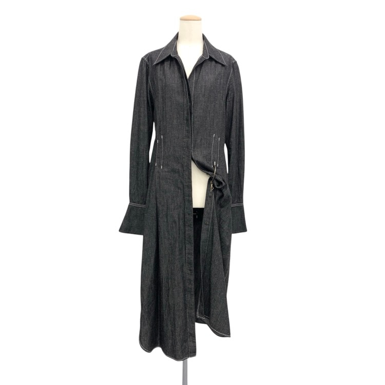 mister it. ミスターイット Robe デニムシャツワンピース Dカン ブラック F robe-et-moi-wed