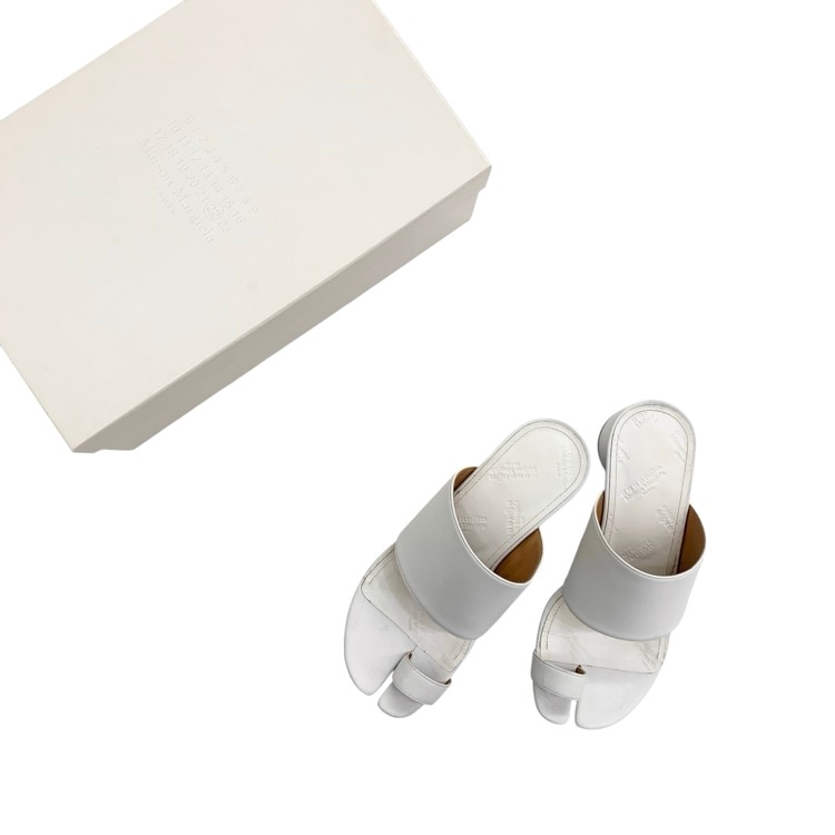 Maison Margiela メゾンマルジェラ Tabiサンダル 足袋ローヒールミュール ホワイト 36 S58WP0234