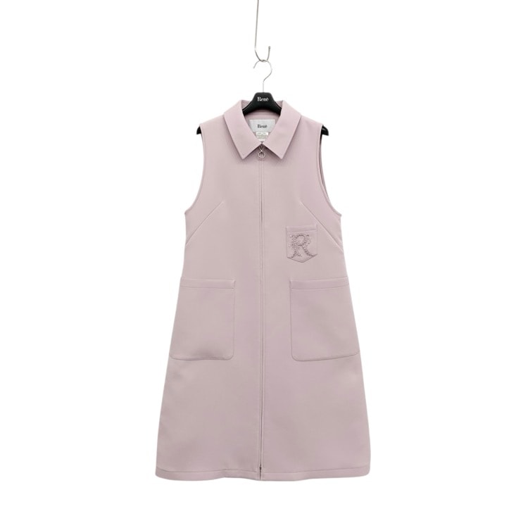 Rene ルネ 襟付きロングジレ R刺繍 ピンク 34 6216150