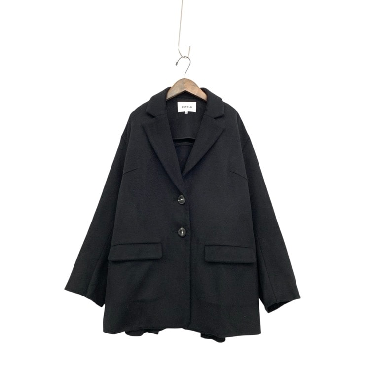 ENFOLD エンフォルド TAILOR JACKET テーラージャケット ウールリバー ブラック 38 300HA130-1660
