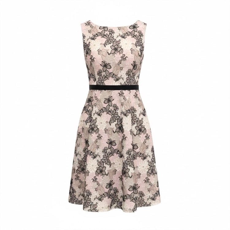 TOCCA トッカ BELLISSIMA ドレス 刺繍ワンピース ブラック×ピンク 4 OPTOIS0055