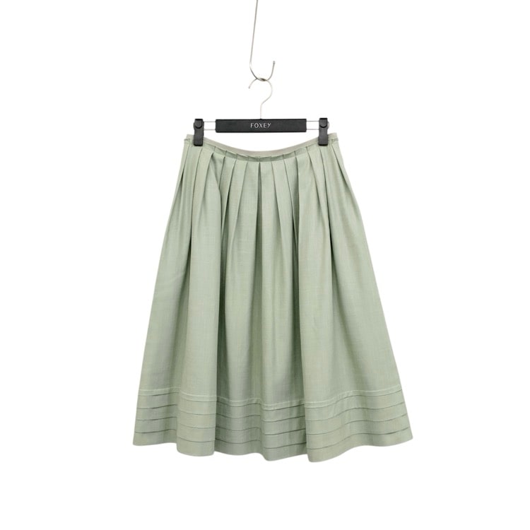 FOXEY NEWYORK フォクシー スカート リネンベル ポリエステル ミント 40 39927-NASFZ