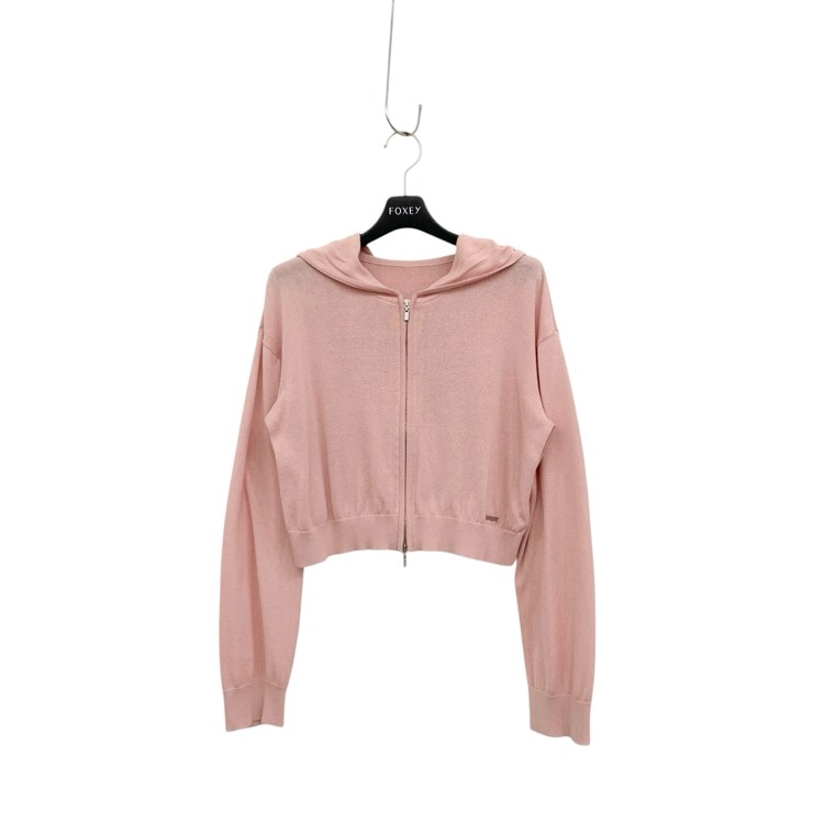 FOXEY NEWYORK フォクシー パーカ アンドレッサ ニット カーディガン ピンク 40 43577-KSJOX