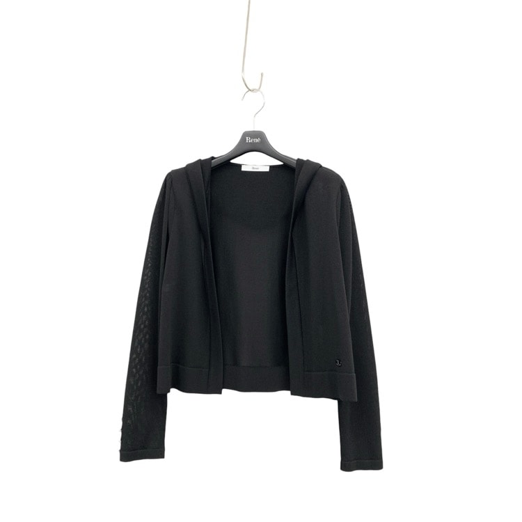 Rene ルネ フーディ ボレロ パールボタン ブラック 38 6132150