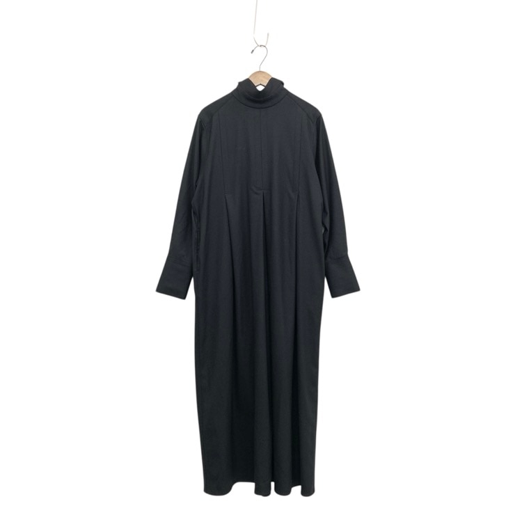 SATORU SASAKI サトルササキ THREE-TUCKED LONG DRESS スリータックロングワンピース ブラック 1 FW22-DR02-205