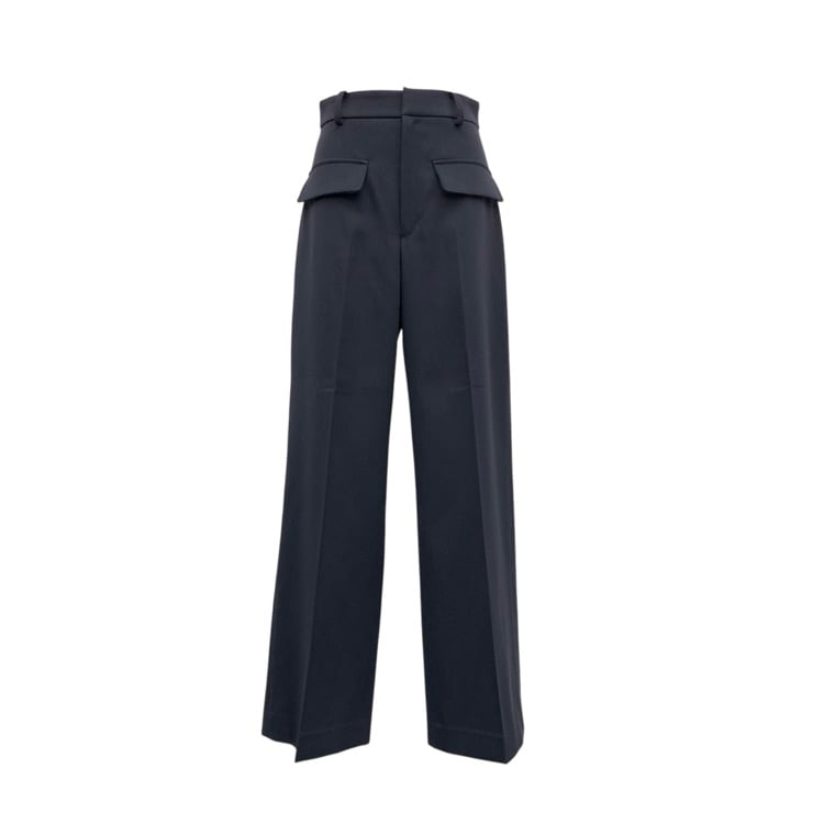BORDERS at BALCONY ボーダーズアットバルコニー FLAP PANTS フラップポケットワイドパンツ ネイビー 36 BD2411-3G-08