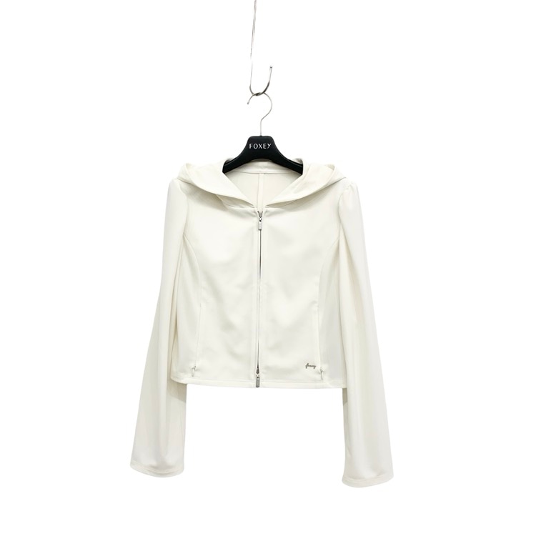 FOXEY NEWYORK フォクシー トレゾア フードトップス ホワイト 38 45311-NAJOY