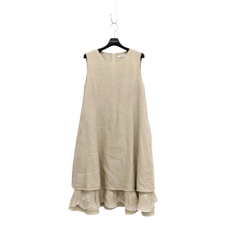 FOXEY フォクシー サマードリーム ドレス リネン カットワーク ナチュラル 40 38365-SOFN