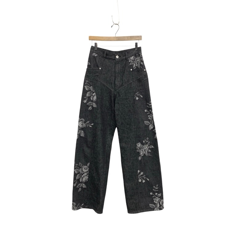 FETICO フェティコ ROSE DENIM PANTS STUDIOUS別注 ローズデニムパンツ ブラック 38 FTC252-0620