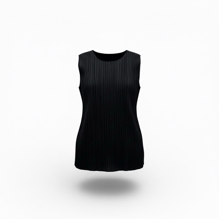 PLEATS PLEASE ISSEY MIYAKE プリーツプリーズ MONTHLY COLORS : MAY プリーツノースリーブトップス ブラック 5 PP51-JK151-15