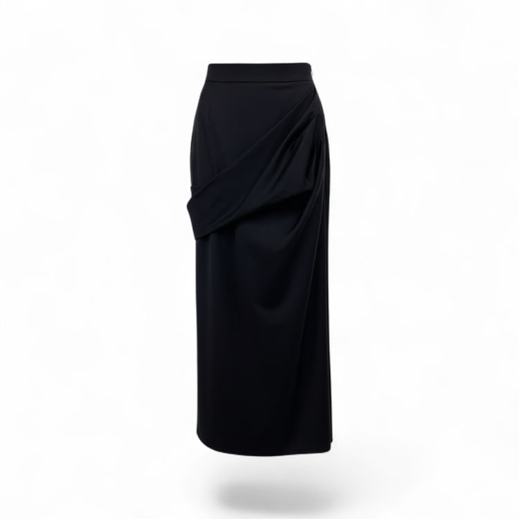 2025AW 未使用品 deres デレス Freya Muse skirt ドレープスカート ダークネイビー 1 DER25AW-SK-001