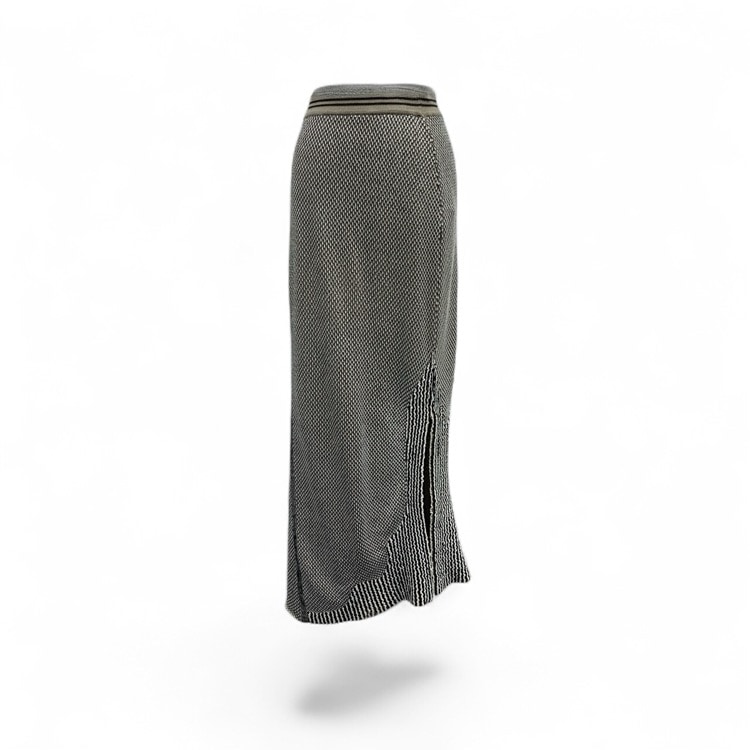 Mame Kurogouchi マメクロゴウチ Spots Pattern Knitted Skirt 豆絞りニットスカート ブラック 2 MM24SS-KN059