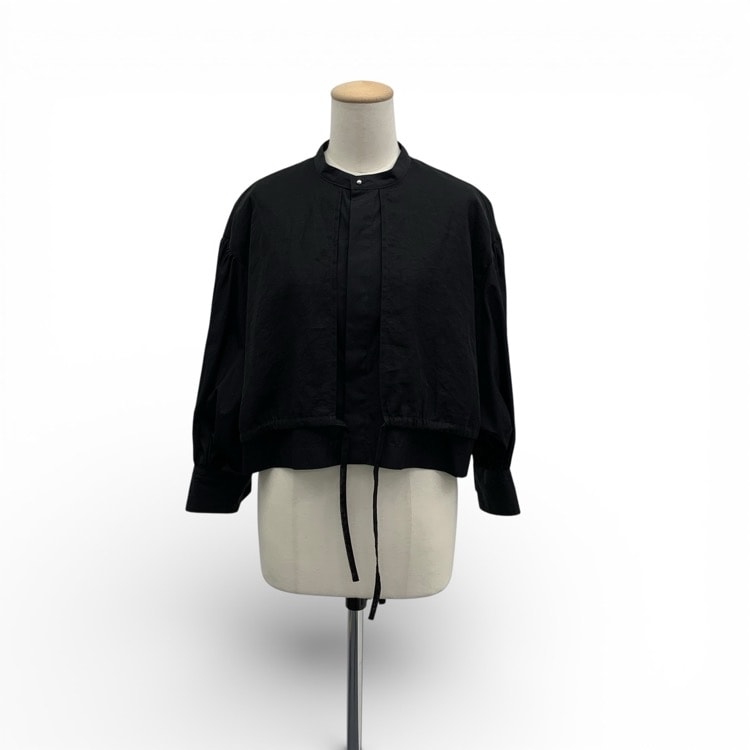 2025SS 未使用品 HYKE ハイク COTTON BALLOON SLEEVE BLOUSE コットンバルーンスリーブブラウス ブラック 01 251-15238