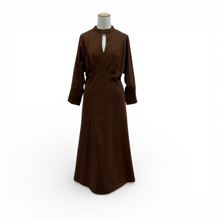 Mame Kurogouchi マメクロゴウチ Cotton Jersey Dress コットンジャージーワンピース ブラウン 1 MM21PF-JS721