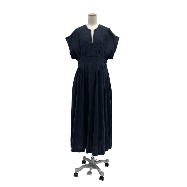 ne Quittez pas ヌキテパ Cotton Double Gauze Tuck Dress コットンダブルガーゼタックワンピース ネイビー M 010552WA2
