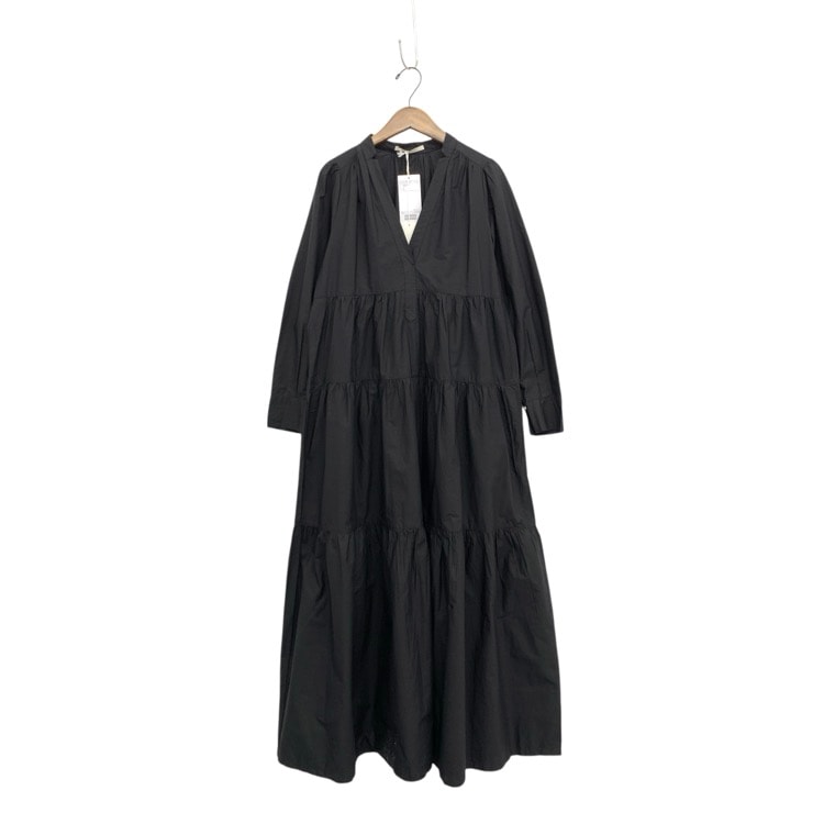 未使用品 ne Quittez pas ヌキテパ POPLIN SOLID TIERED DRESS BEAMS別注 ポプリンティアードワンピース ブラック M 010441GM3P