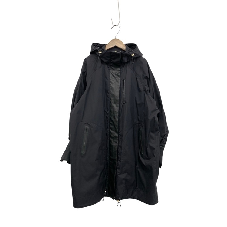 Mame Kurogouchi マメクロゴウチ Water Repellent Nylon Hooded Coat 撥水ナイロンフードコート ブラック 1 MM21PF-CO701