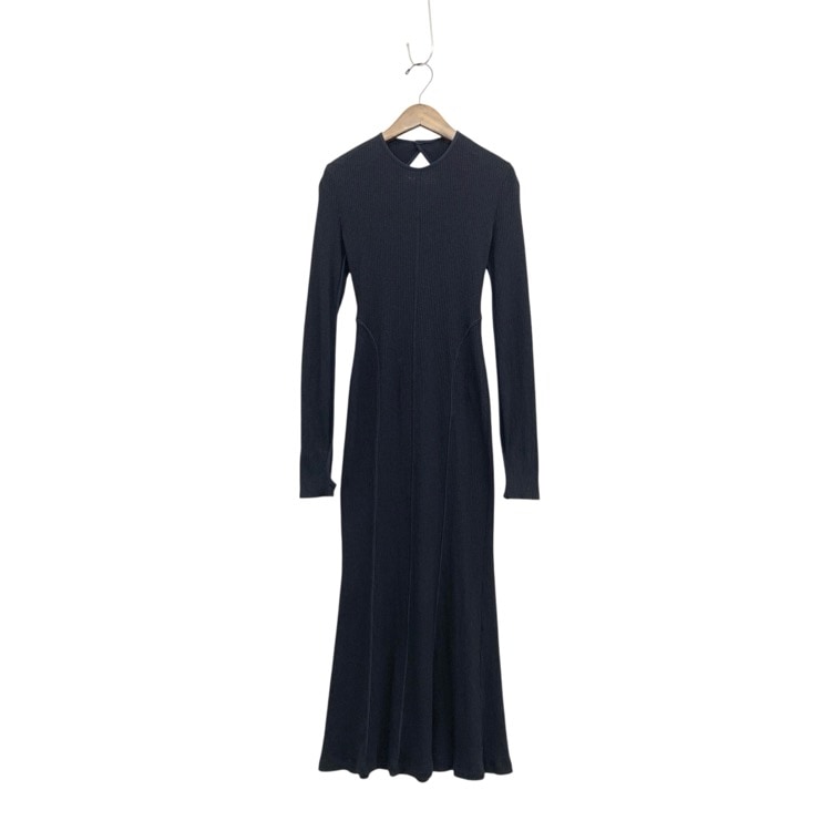 Mame Kurogouchi マメクロゴウチ Crew Neck Open Back Ribbed Jersey Dress オープンバックリブジャージードレスワンピース MM22SS-JS026