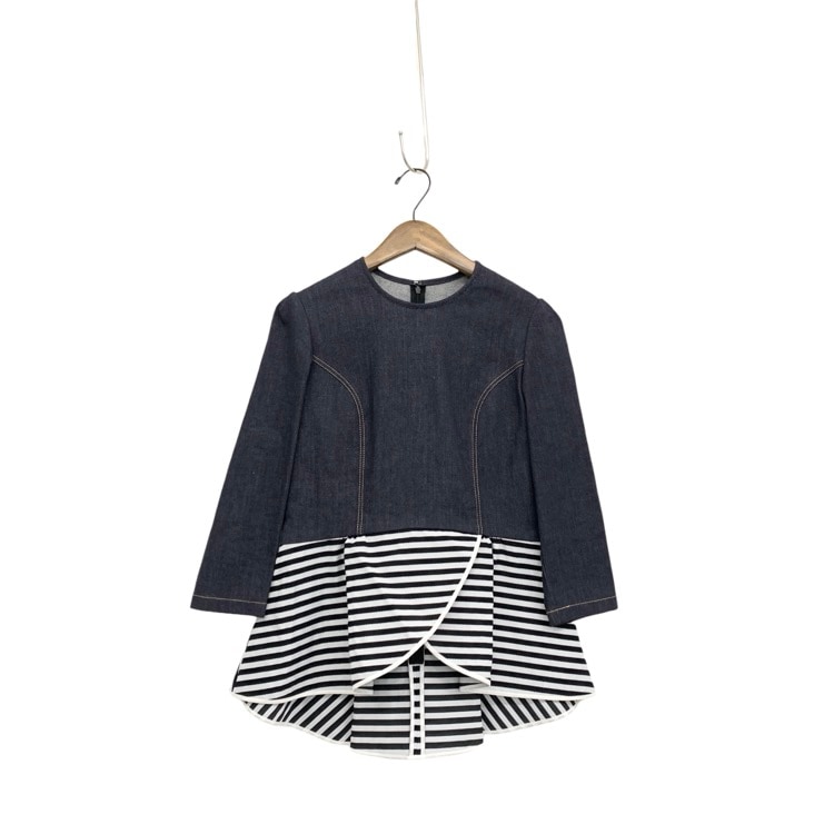 BORDERS at BALCONY ボーダーズアットバルコニー DENIM PEPLUM TOP デニムトップス インディゴ 38 BD2021-3N-49