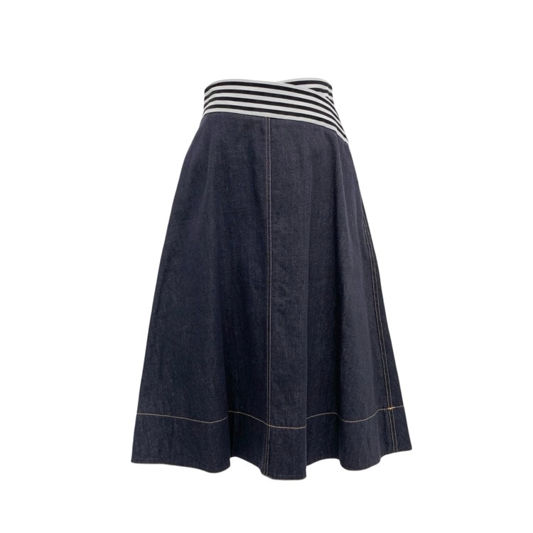 BORDERS at BALCONY ボーダーズアットバルコニー DENIM SKIRT ウエストボーダー デニムスカート インディゴ 38 BD2021-3H-28