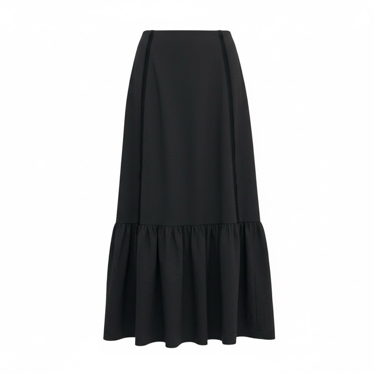 BORDERS at BALCONY ボーダーズアットバルコニー RESORT FRINGE SKIRT リゾートフリンジスカート ブラック 38 BD2311-3H-37