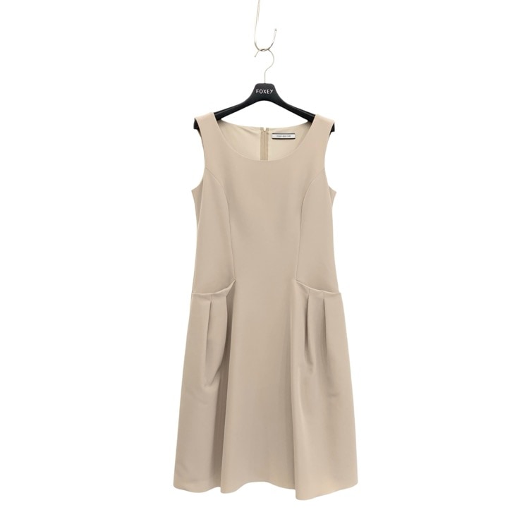 FOXEY NEWYORK フォクシー タックドレス ワンピース サンドベージュ 40 38961-NAOFN