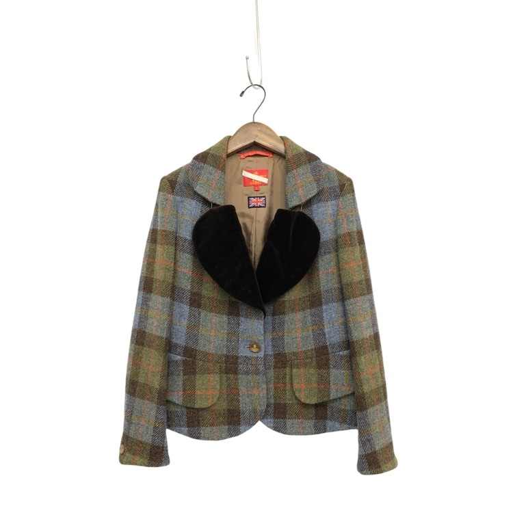 Vivienne Westwood RED LABEL ヴィヴィアン・ウエストウッド レッドレーベル ラブジャケット ハリスツイード マルチ 3 356-07-43700