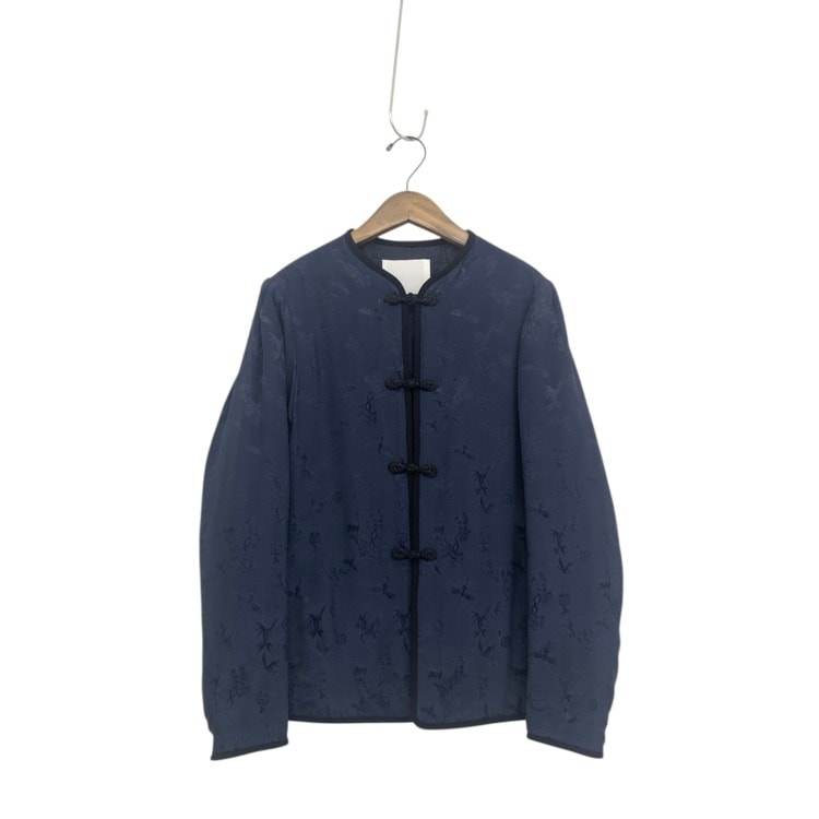 Mame Kurogouchi マメクロゴウチ Crane Pattern Jacquared Jacket 鶴ジャガードジャケット ネイビー 2 MM23PS-JK707