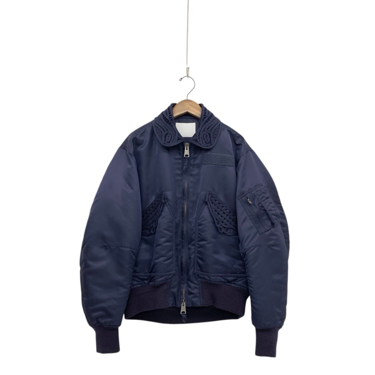 Mame Kurogouchi マメクロゴウチ Cording Embroidered Flight Jacket コード刺繍フライトジャケット ネイビー 1 MM22PS-JK711