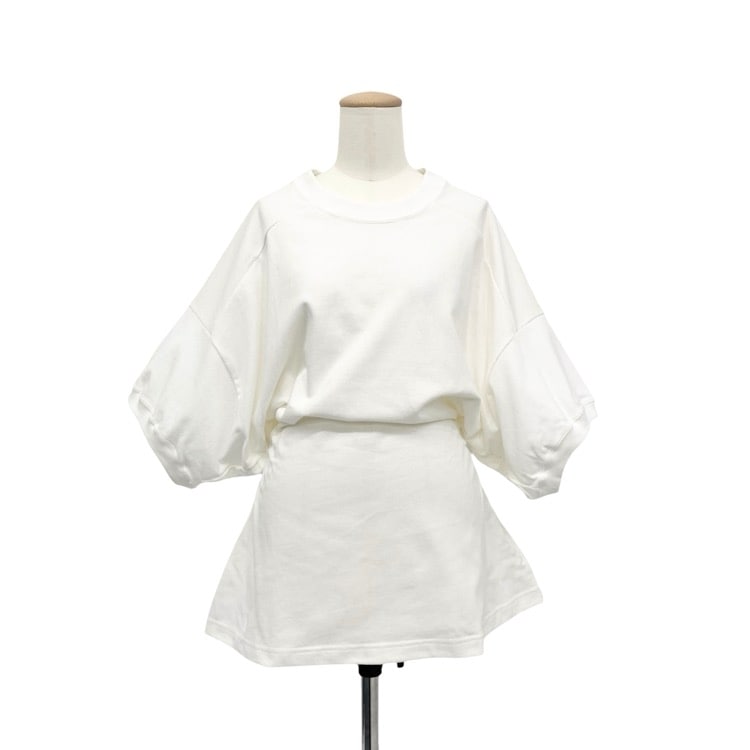  未使用品 AKIKOAOKI アキコアオキ Drop puff T-02 変形ドルマンカットソー オフホワイト F AA24SS-CST01-02